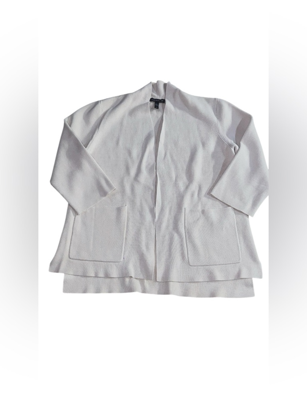 Eileen Fisher size S 80% Silk $ 20% Organic Cotton Open Front Cardigan